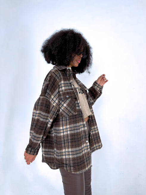 Plaid shirt "RAINY DAY" VMC58- BROWN
